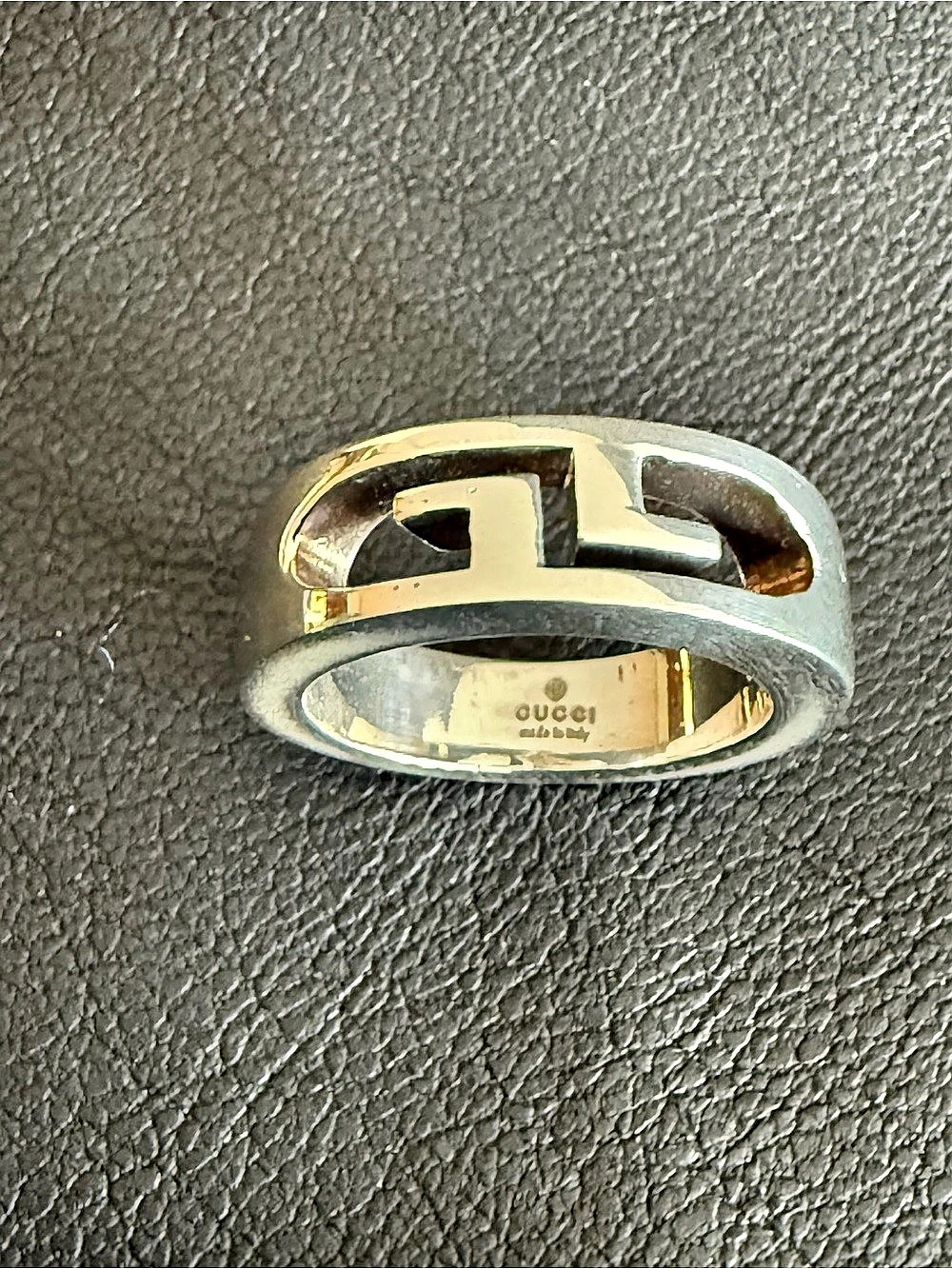 Gucci Interlocking G Cutout Ring Silver
